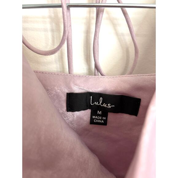 Lulus Top Womens Medium Cowl Neck Tie Back Halter Crop Lavender Handkerchief - Picture 3 of 5